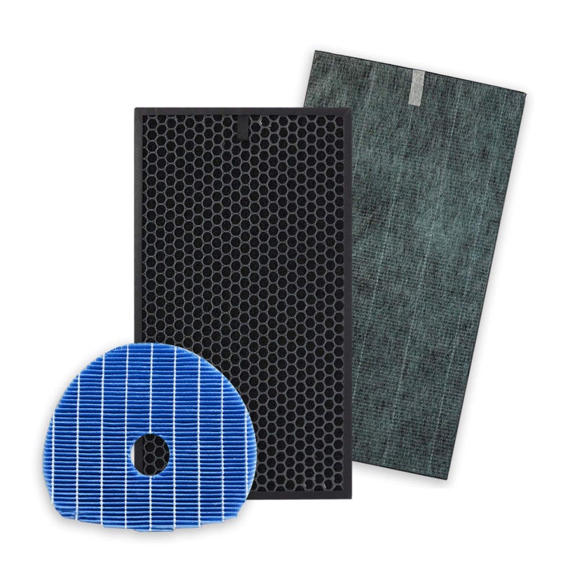 PUREBURG Replacement Filter Set Compatible with Sharp KC-860U PlasmaCluster Air Purifier, H13 HEPA + Activated Carbon + Humidifier Filter - Image 1